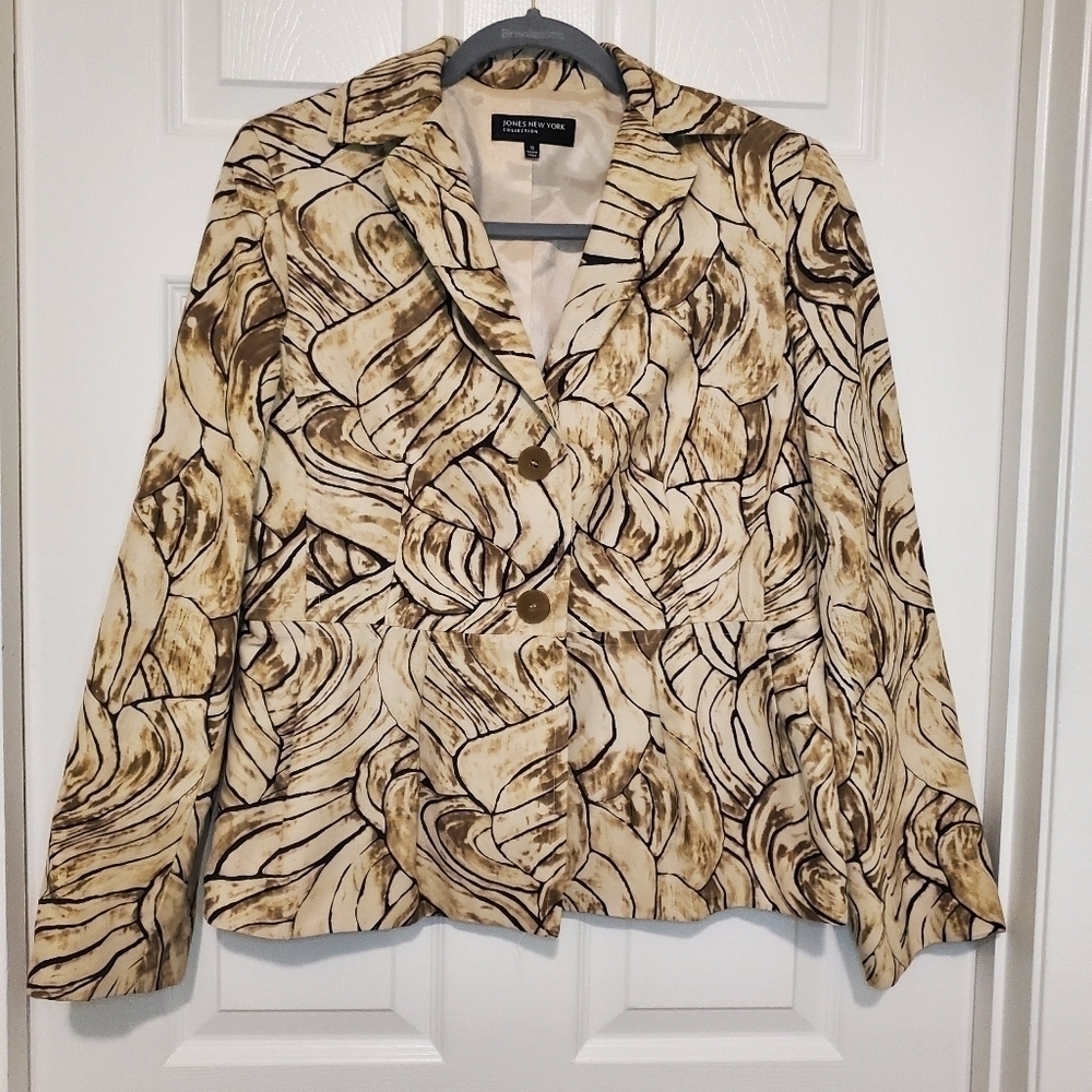 Jones New York Collection Ladies Jacket Size-10 Cotton/Silk Blend
